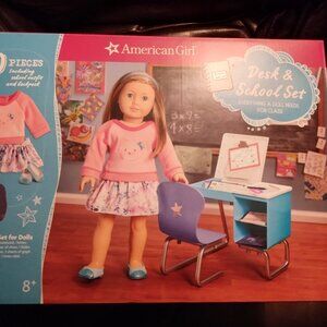 American Girl Desk and School Set-New